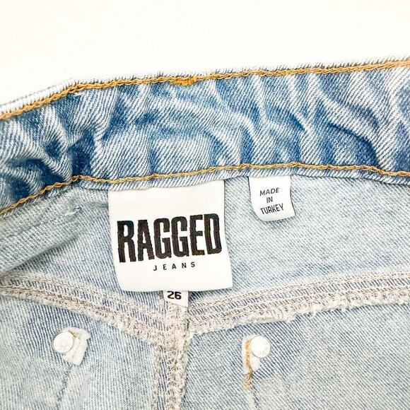 Ragged Jeans Zipped Denim Light Wash Ripped Back Pocket Size 26 - Picture 6 of 9